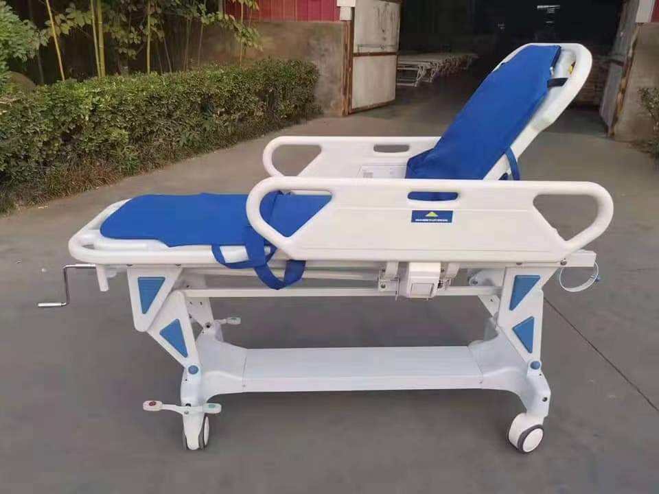 مستشفى الطوارئ الإسعافات الأولية ICU فاخر مركبة مسطحة مركبة نقل المريض سرير سرير نقالة الإسعاف لغرفة المريض