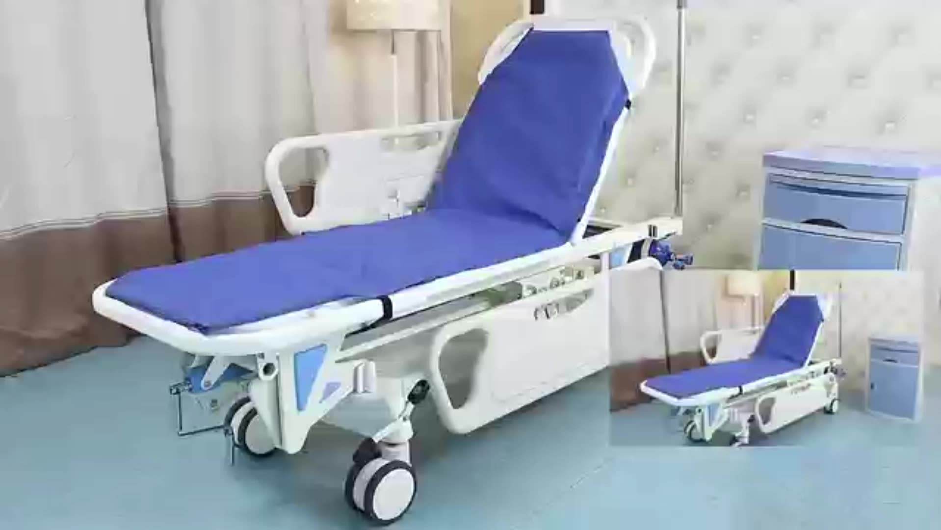 مستشفى الطوارئ الإسعافات الأولية ICU فاخر مركبة مسطحة مركبة نقل المريض سرير سرير نقالة الإسعاف لغرفة المريض